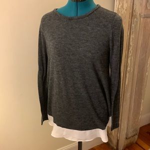 Loft gray top with sheer detail